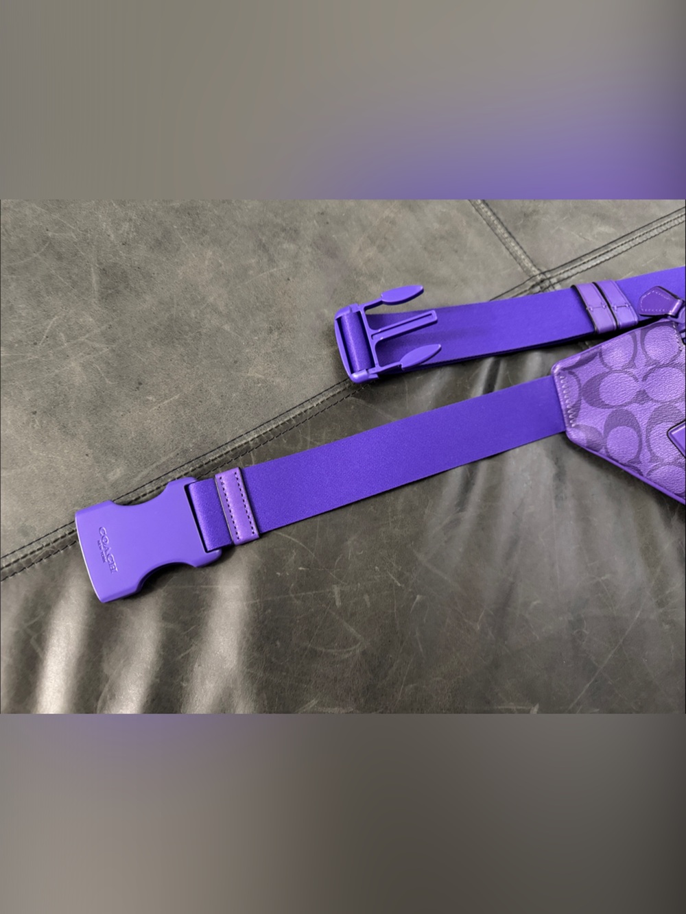Coach Purple Signature Canvas and Leather Belt Bag - Picture 8 of 14